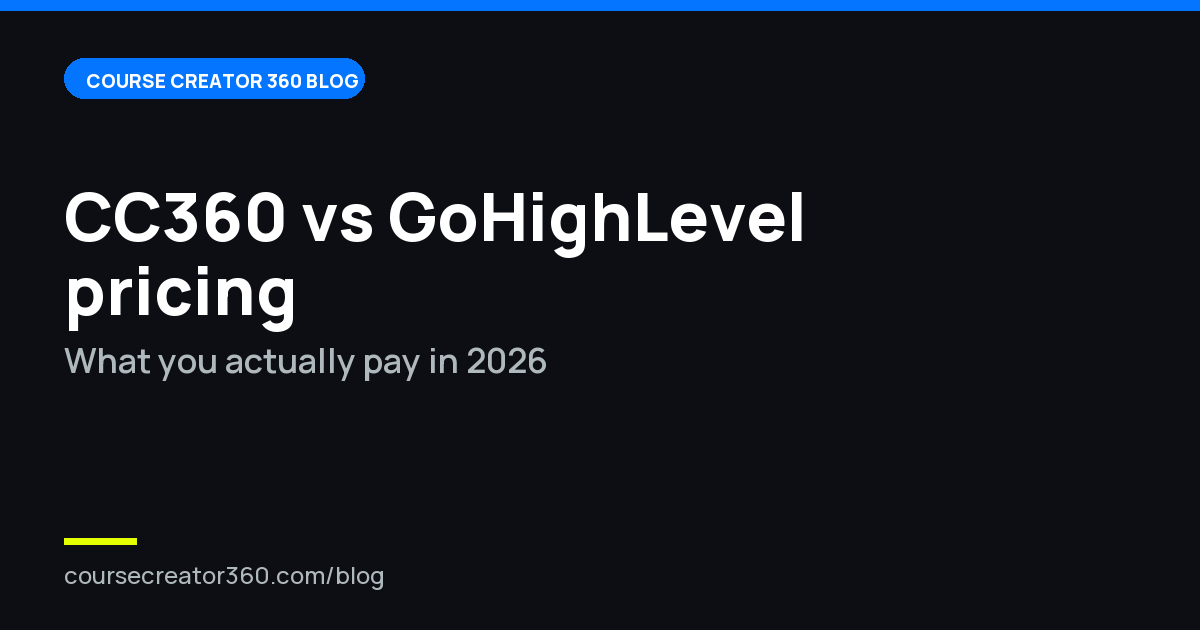 Course Creator 360 vs GoHighLevel Pricing: What You Actually Pay in 2026