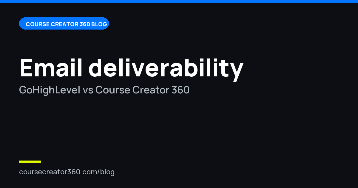 GoHighLevel Email Deliverability vs Course Creator 360: Why Your Emails Land in Spam