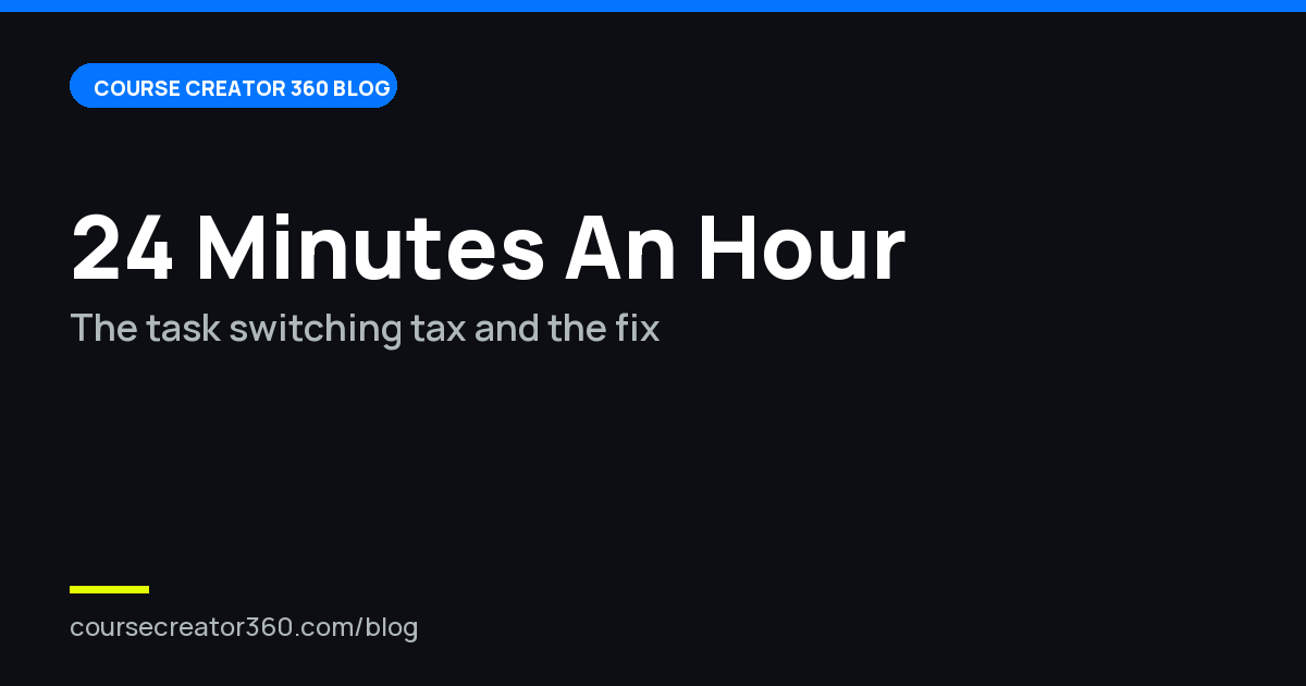 Why you can't focus: the 24-minute cost of every check