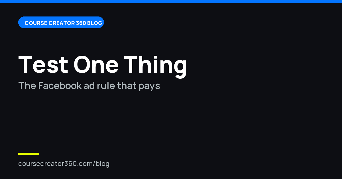 The Facebook Ads Tip That Changed Our Results