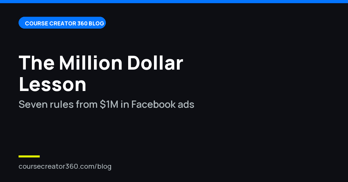 What $1 Million in Facebook Ads Taught Us About Selling Courses